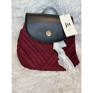 Jessica Moore NWT Berry and Black Quilted Backpack